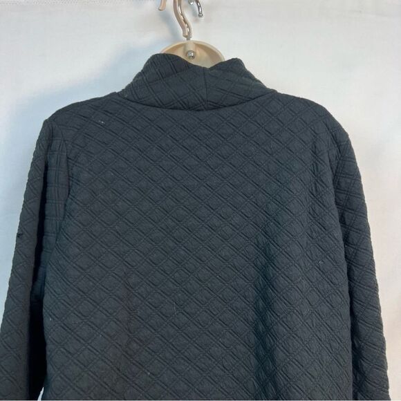 J. Crew Bl249 Black quilted mockneck pullover size medium NWT - Picture 9 of 12